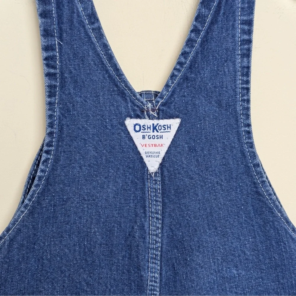 VINTAGE‎ OSHKOSH B'GOSH 80S DENIM VESTBAK OVERALLS MADE IN USA TODDLER 3T